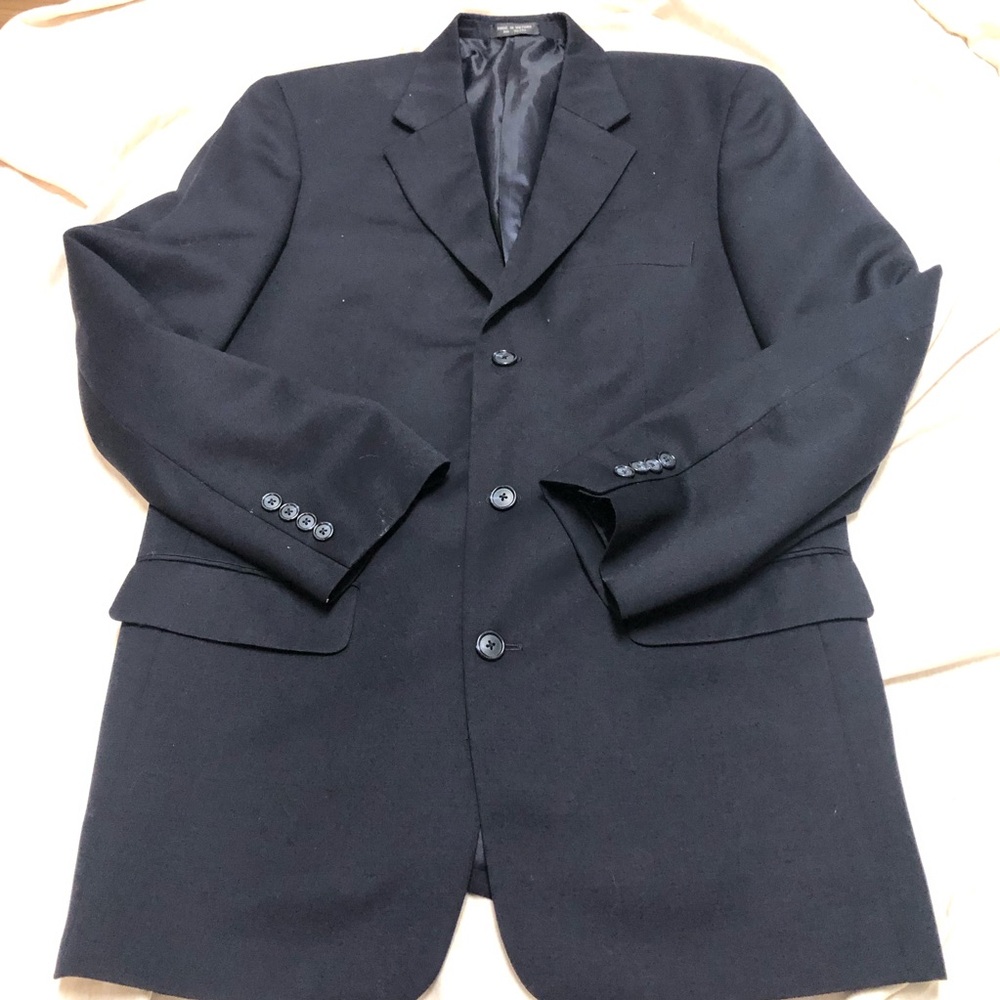Men’s Navy Blue Blazer by F.R. Tripler and Co Size L40 Pure Wool Vintage